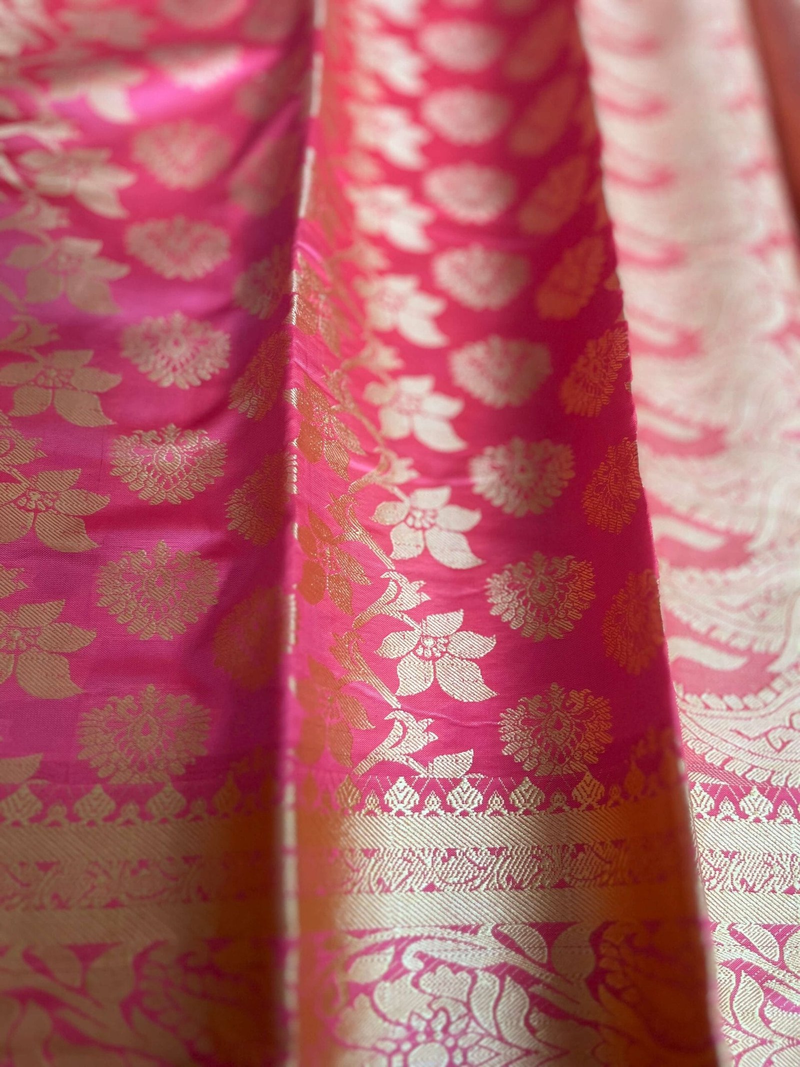 Watermelon Pink কাতান শাড়ি - Image 4