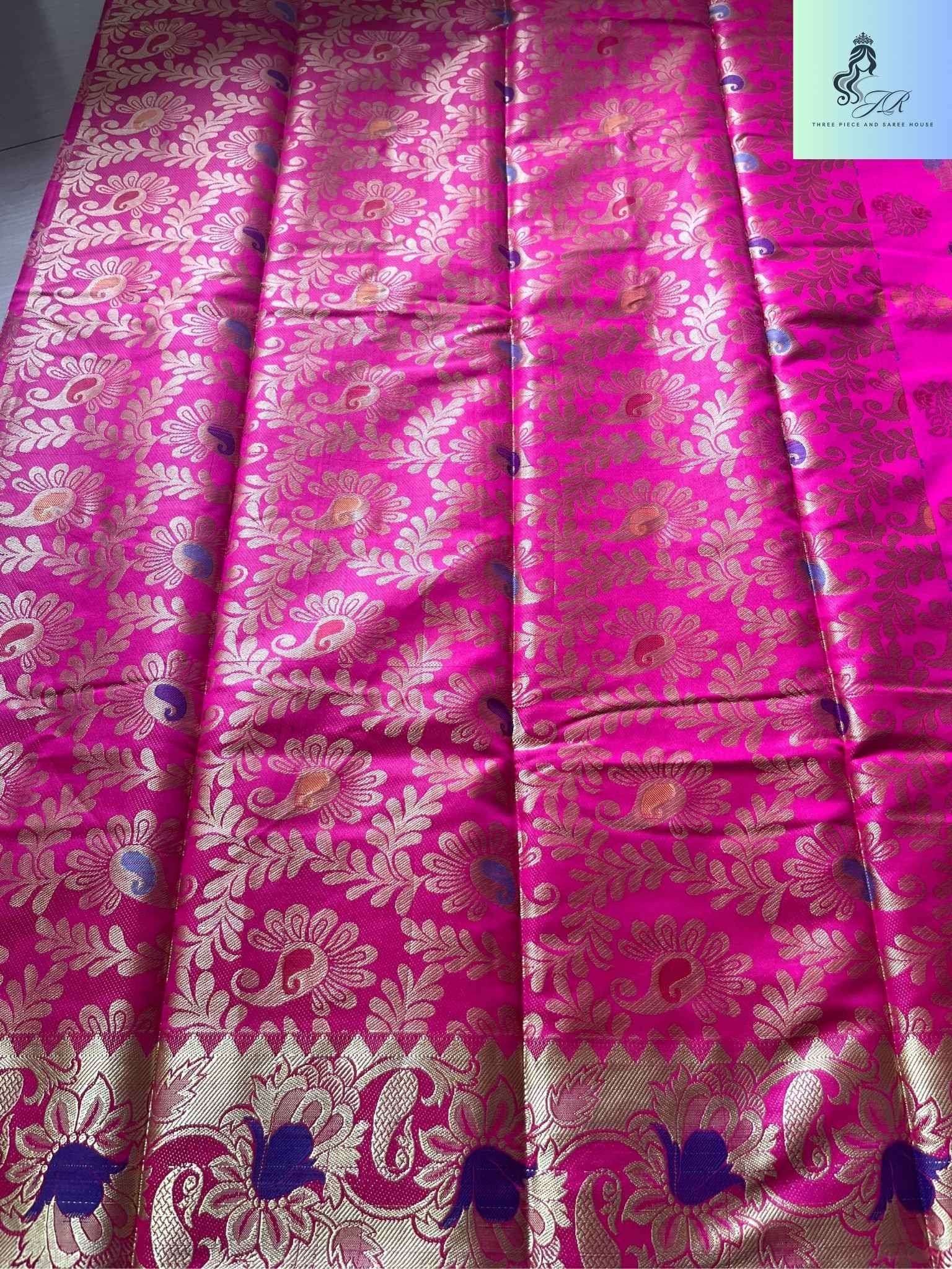 Dark Hot Pink কাতান শাড়ি