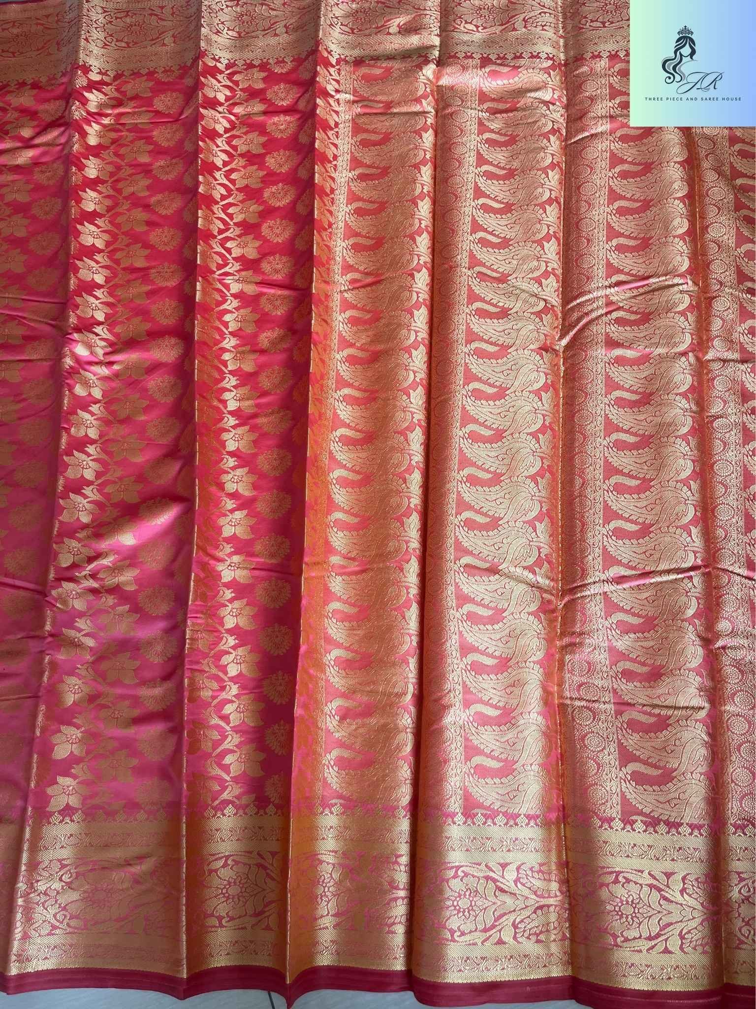 Watermelon Pink কাতান শাড়ি